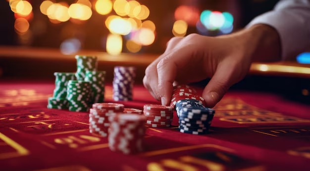 Live baccarat table with croupier dealing cards at gerhanatoto studio